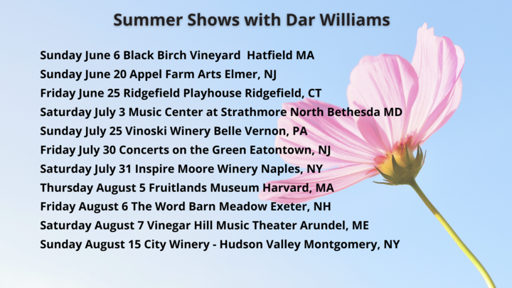 Live in Person Shows and In Person Summer Songwriting Retreats 